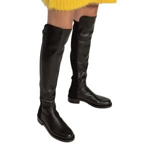 Stuart Weitzman 5050 Over The Knee Boots Pull On Grunge Leather Suede Classy 7B